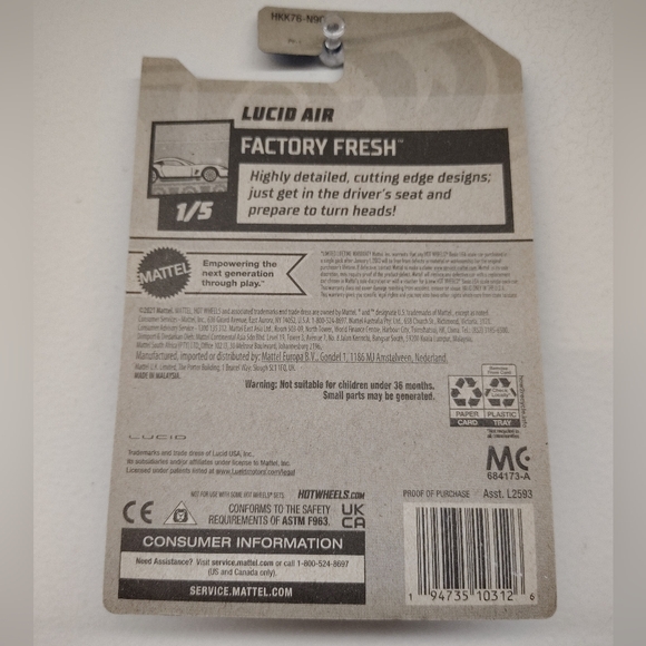 Lucid Air Hot Wheels Factory Fresh Series 1/5 Black - Picture 9 of 11